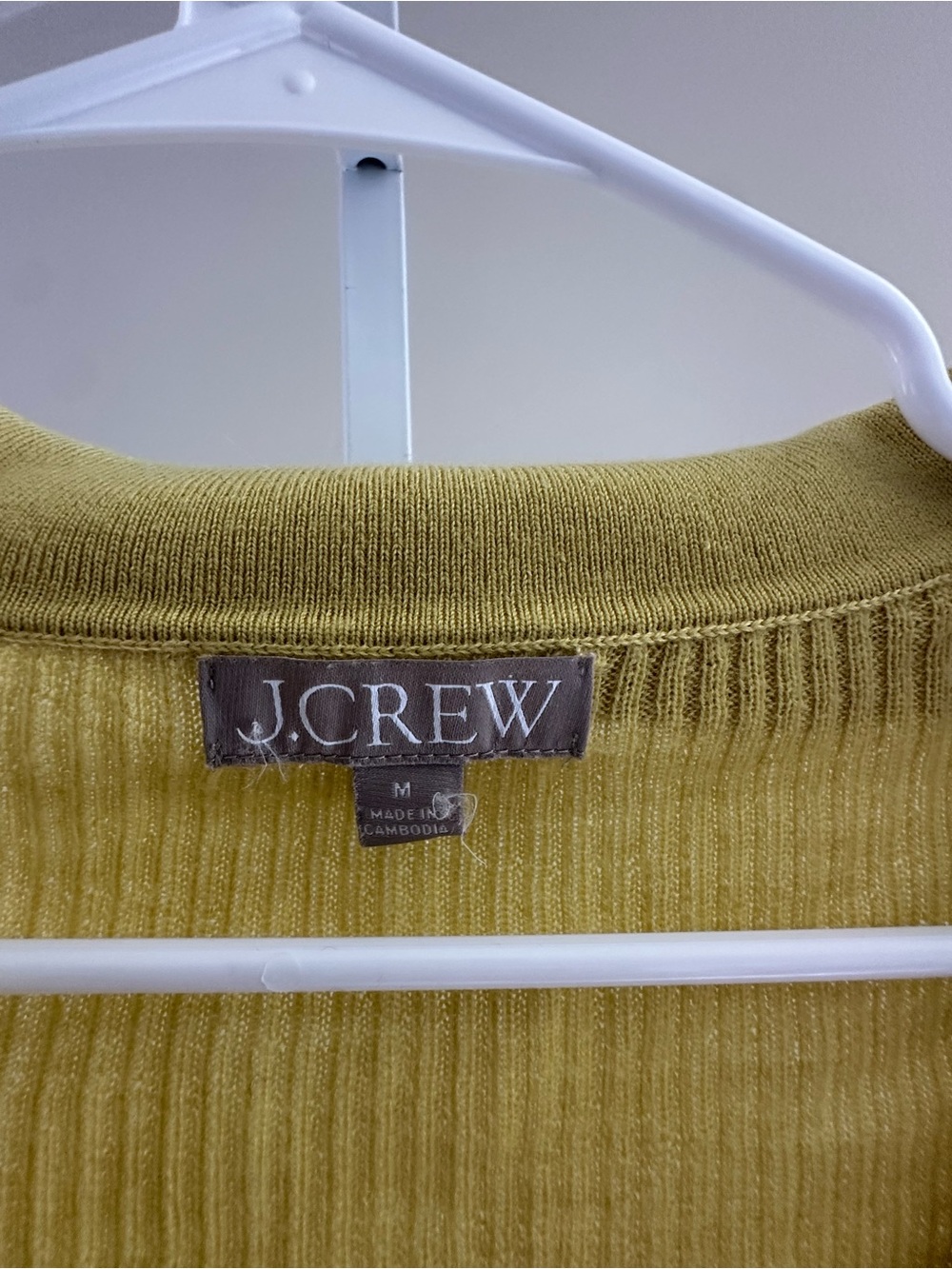 J. Crew Yellow Ribbed Button-Up Sweater - Picture 3 of 5